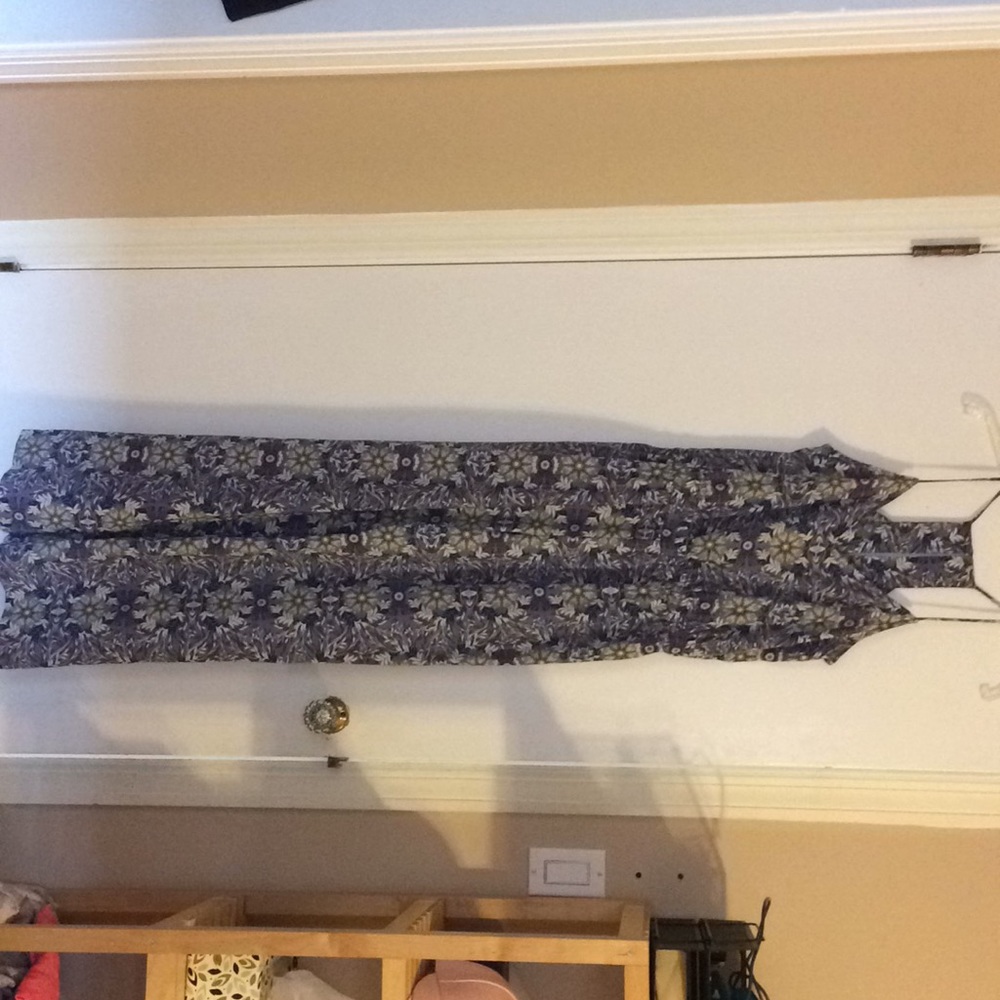 Sleeveless floral wide leg jumpsuit